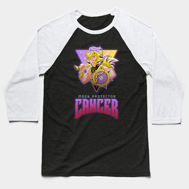 Moon Protector Cancer Baseball T-Shirt by John Byrne